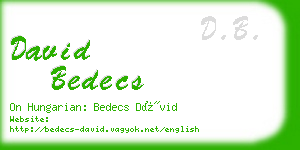 david bedecs business card